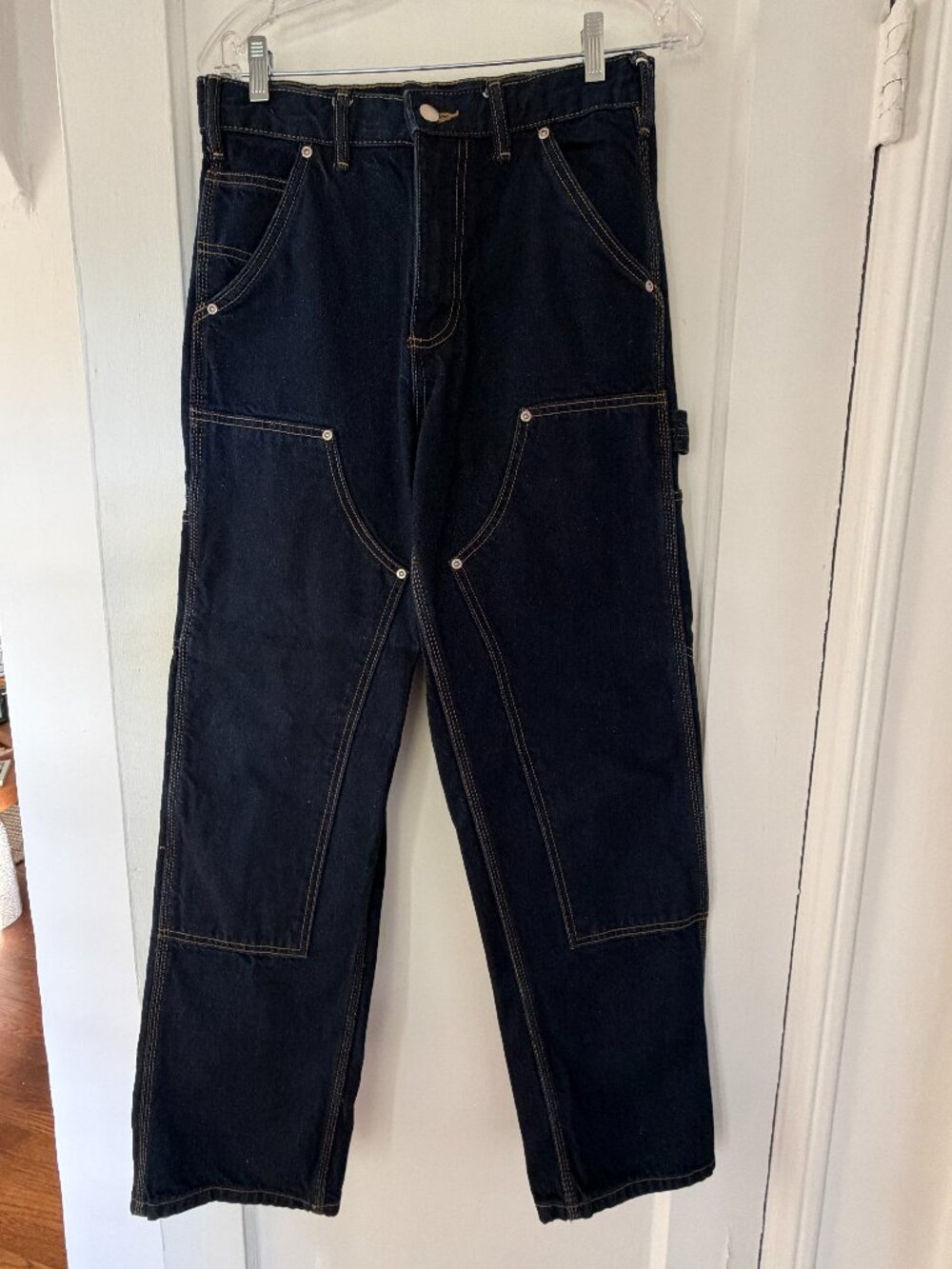 Zara Dark Indigo Utility Jeans with Double Knee denim- Never Worn!